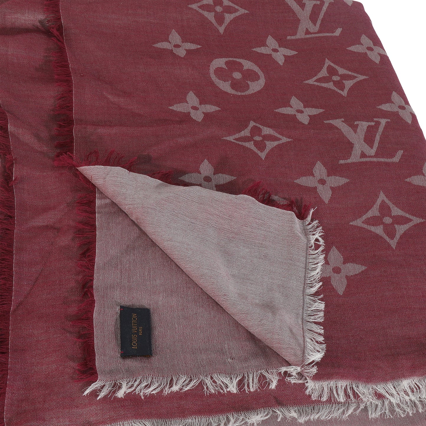Louis Vuitton Magenta Wool Silk Monogram Daily Stole