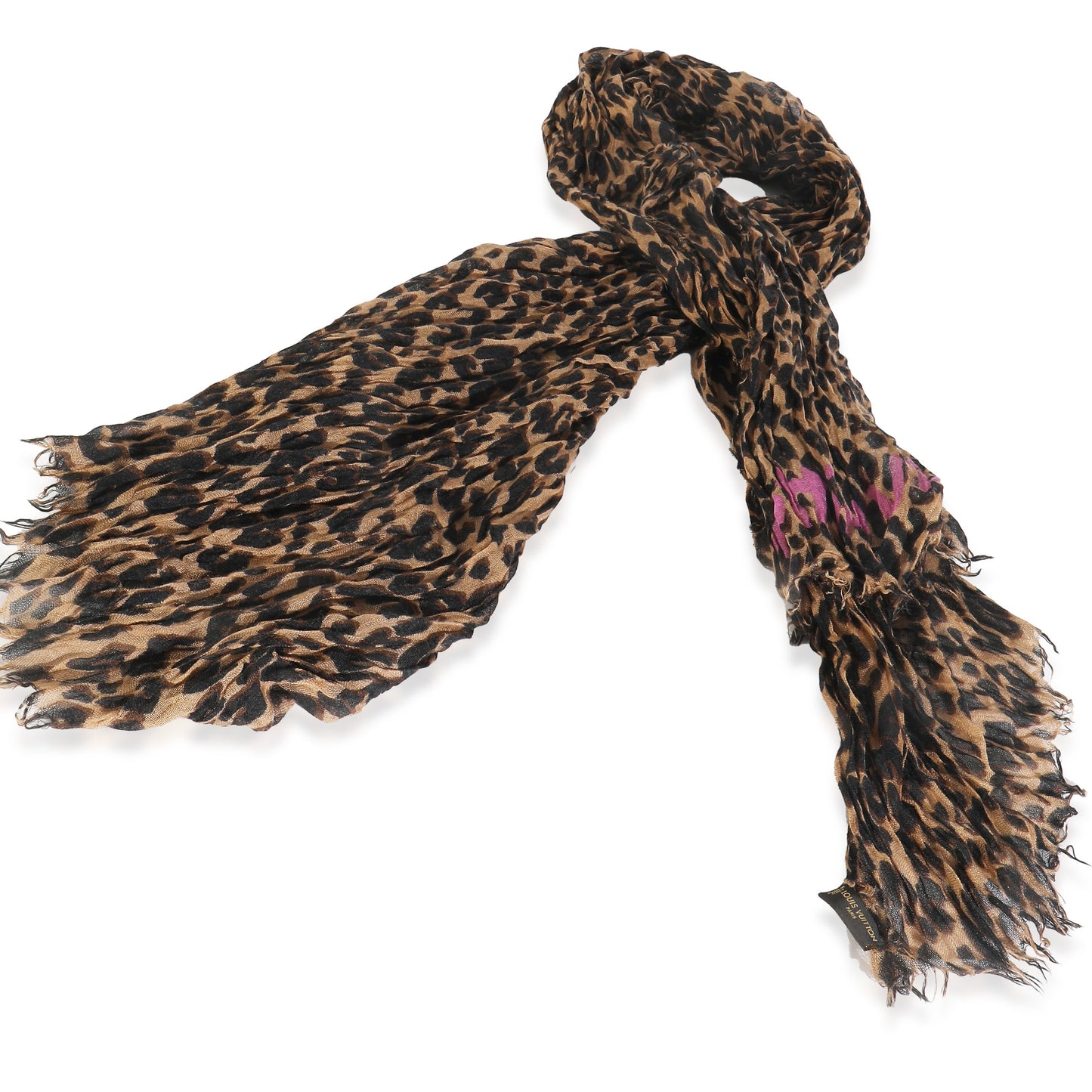 Louis Vuitton x Stephen Sprouse Maroon Cashmere Silk Leopard Stole