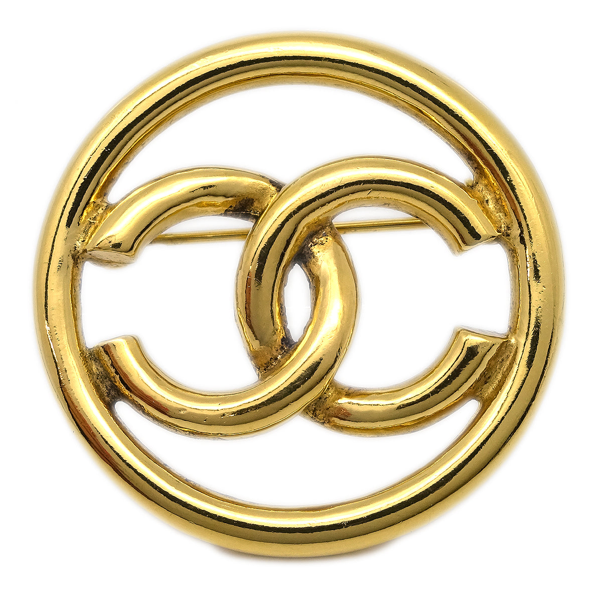 Luxury Chanel Medallion Brooch Pin Gold 1271