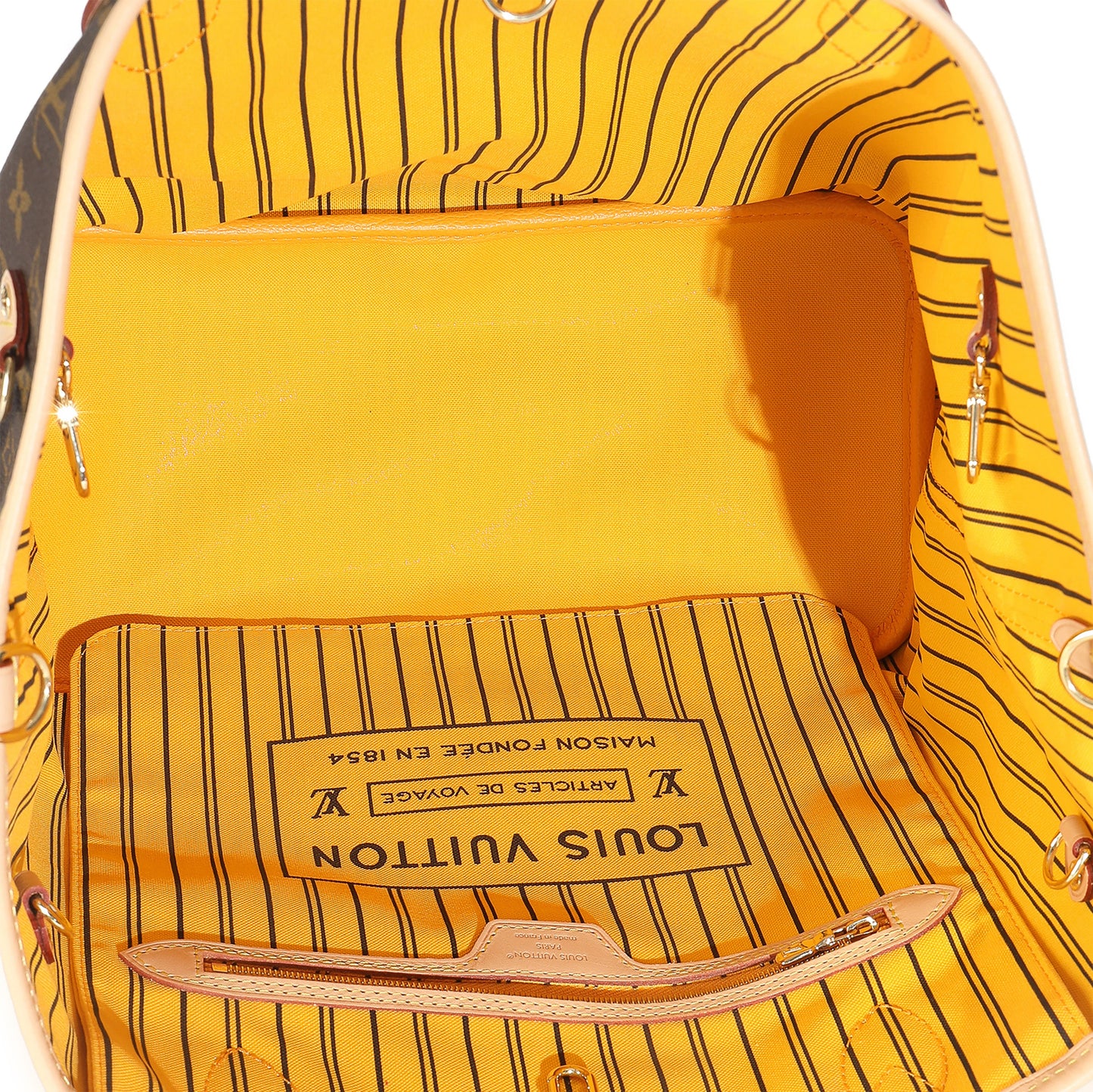 Louis Vuitton Jaune Safran Neverfull Bandouliere Inside Out MM