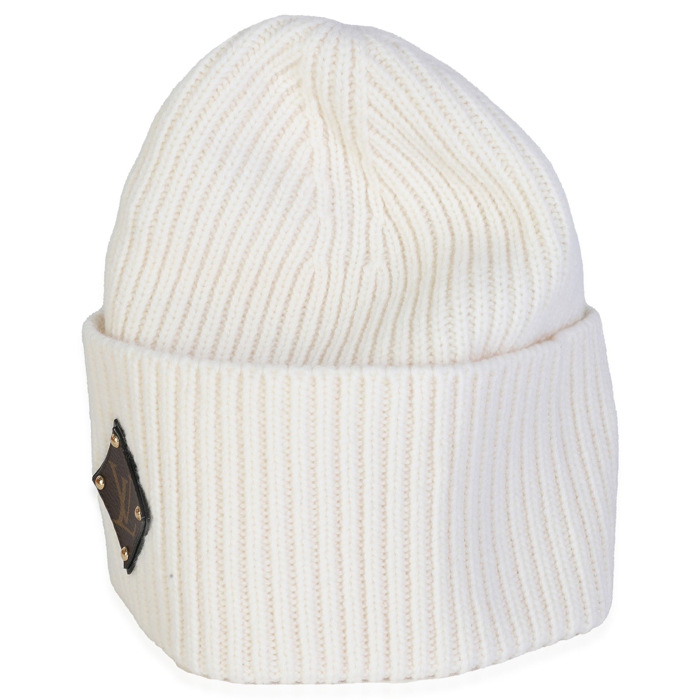Louis Vuitton Ivory Wool LV Initials Monogram Beanie Hat