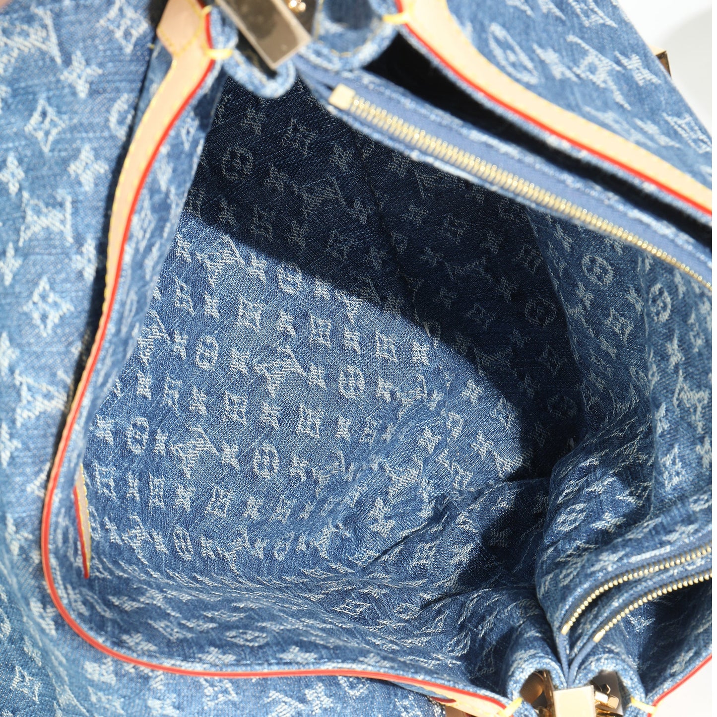 Louis Vuitton Blue Monogram Denim Dauphine Soft GM