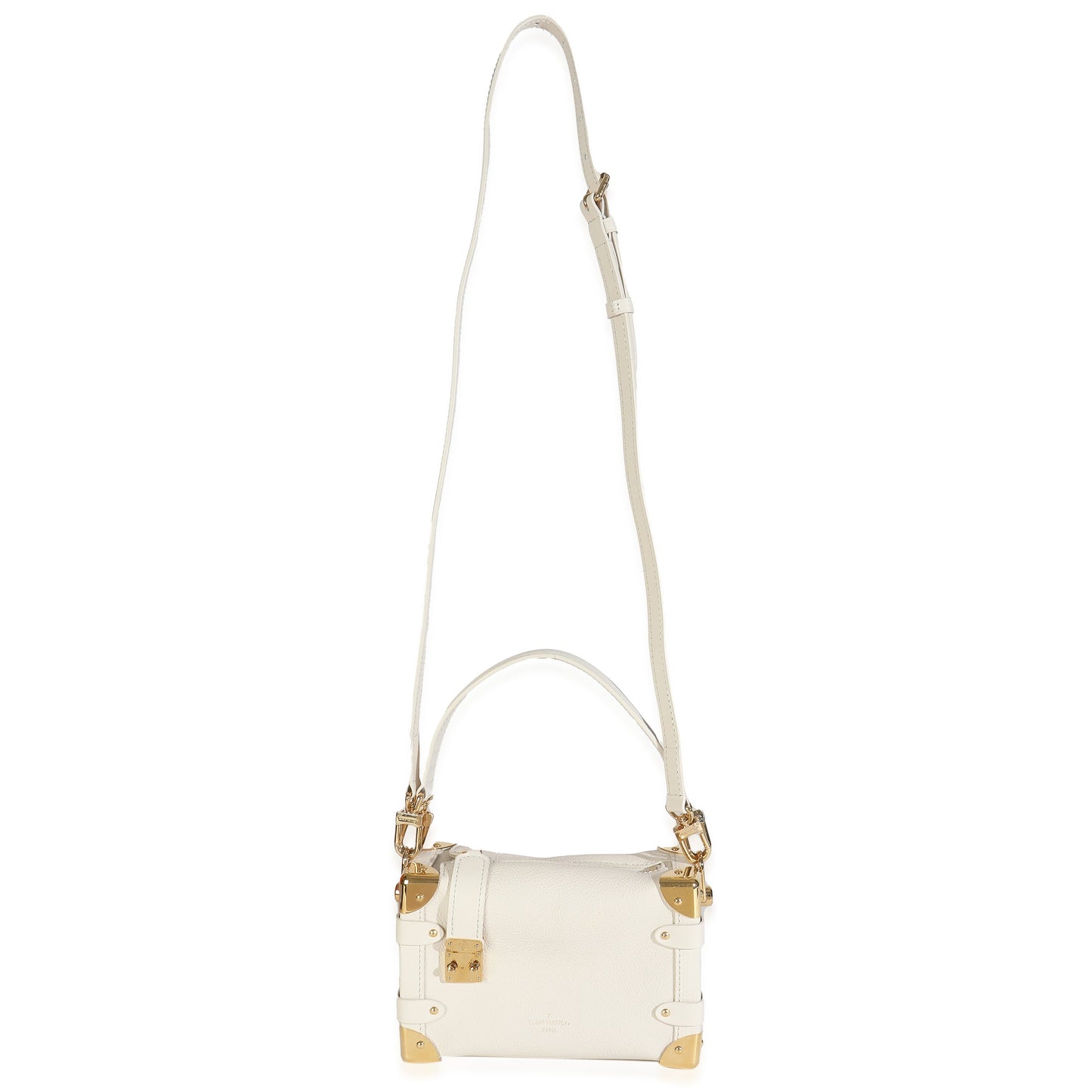 Louis Vuitton Chalk Grained Calfskin Side Trunk PM