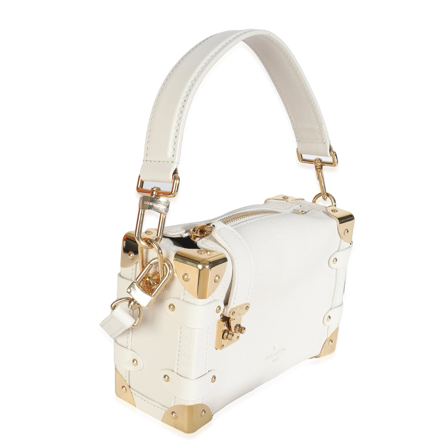 Louis Vuitton Chalk Grained Calfskin Side Trunk PM