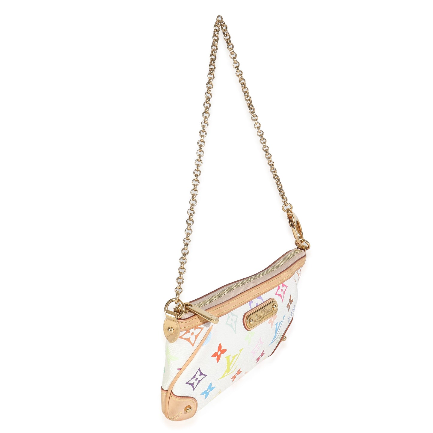 Louis Vuitton White Multicolor Canvas Milla Pochette MM