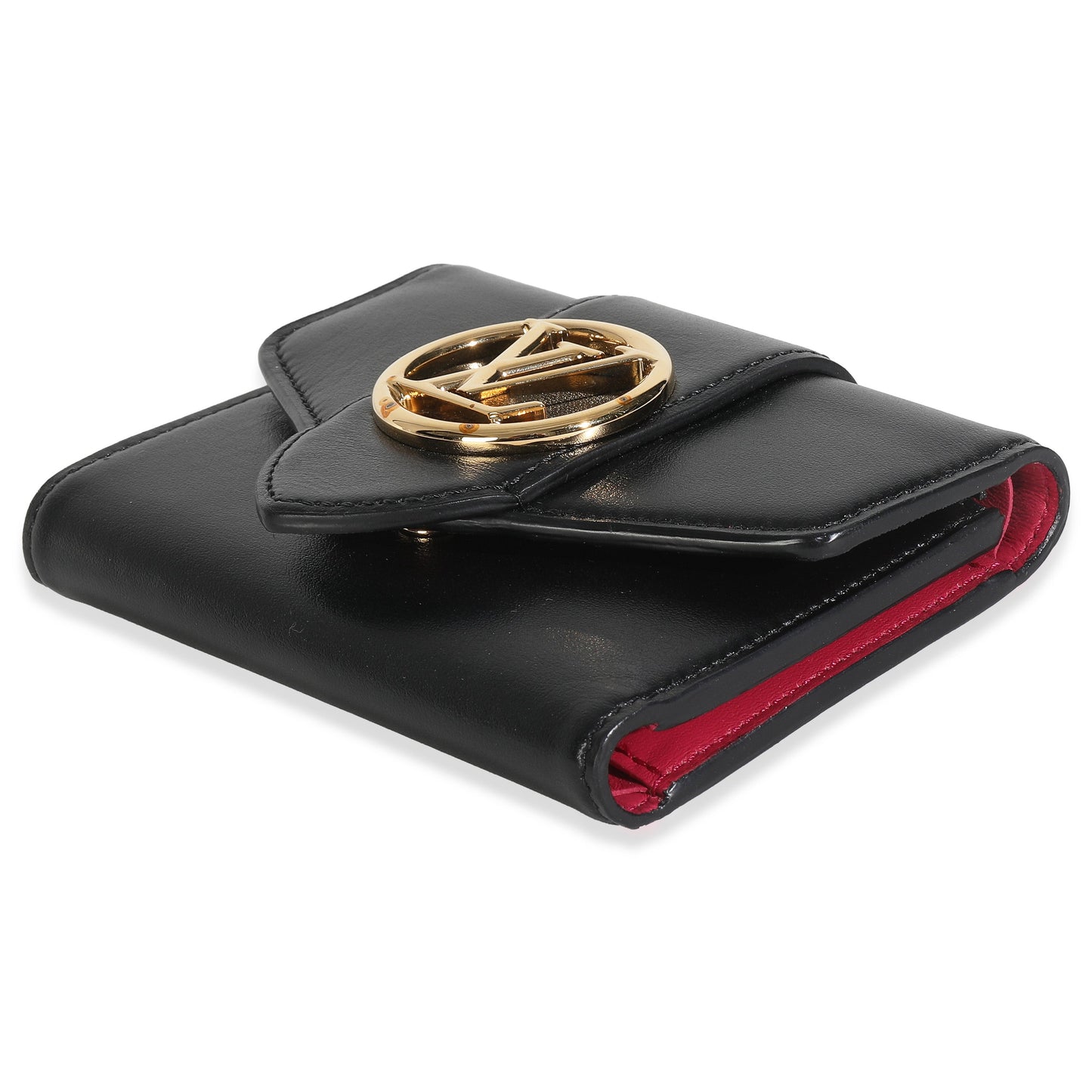 Louis Vuitton Black Smooth Calfskin LV Pont 9 Compact Wallet