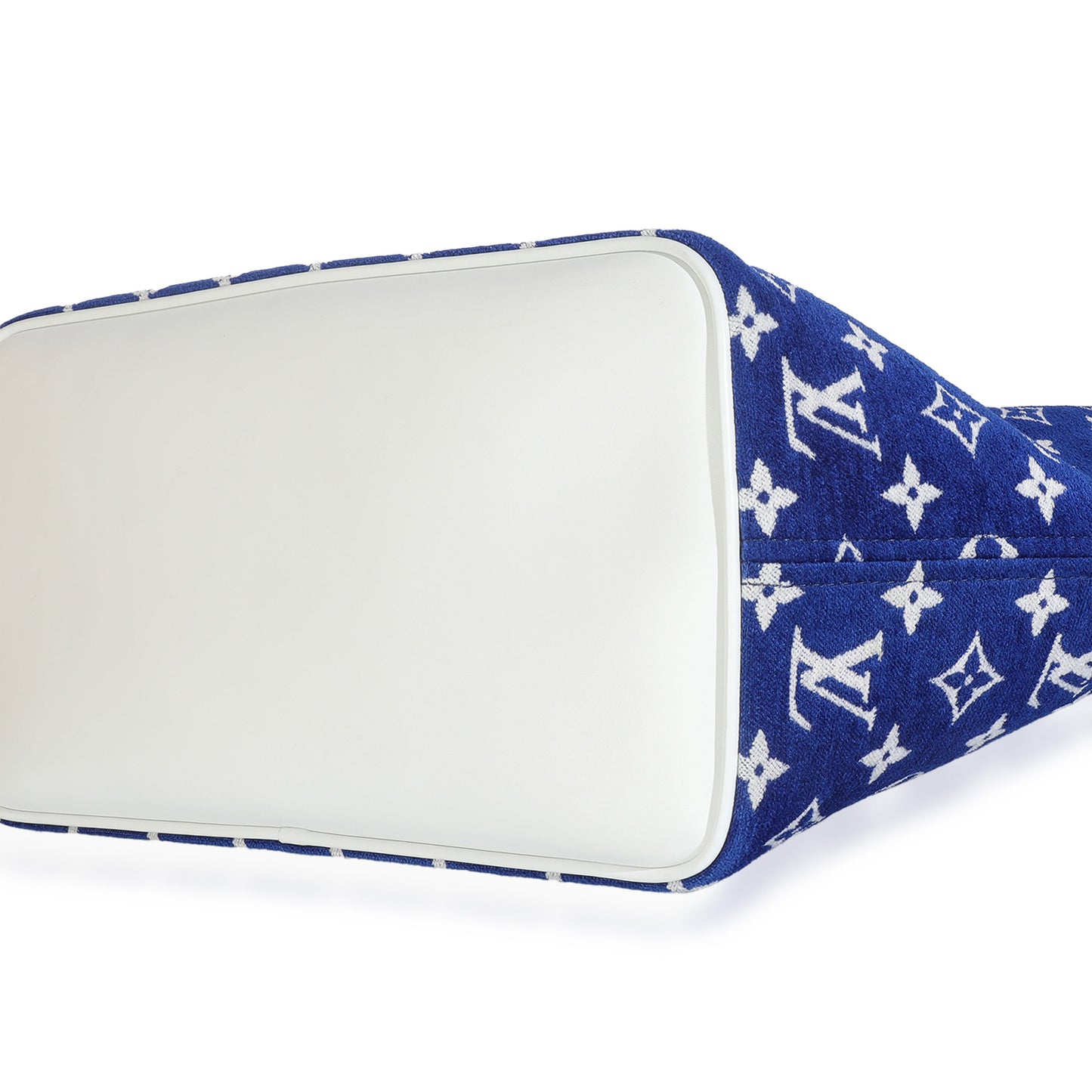 Louis Vuitton Blue White Jacquard Velvet Monogram LV Match Neverfull MM