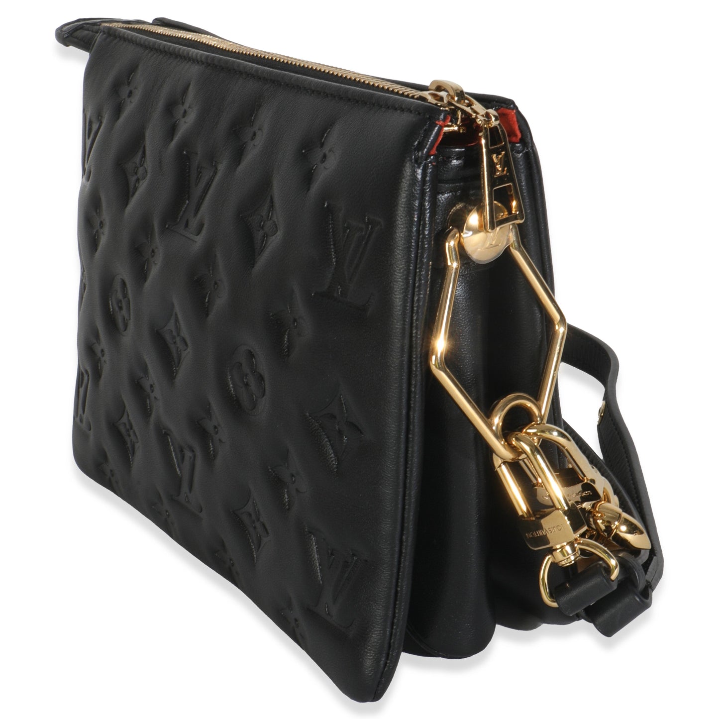 Louis Vuitton Black Puffy Monogram Lambskin Coussin BB