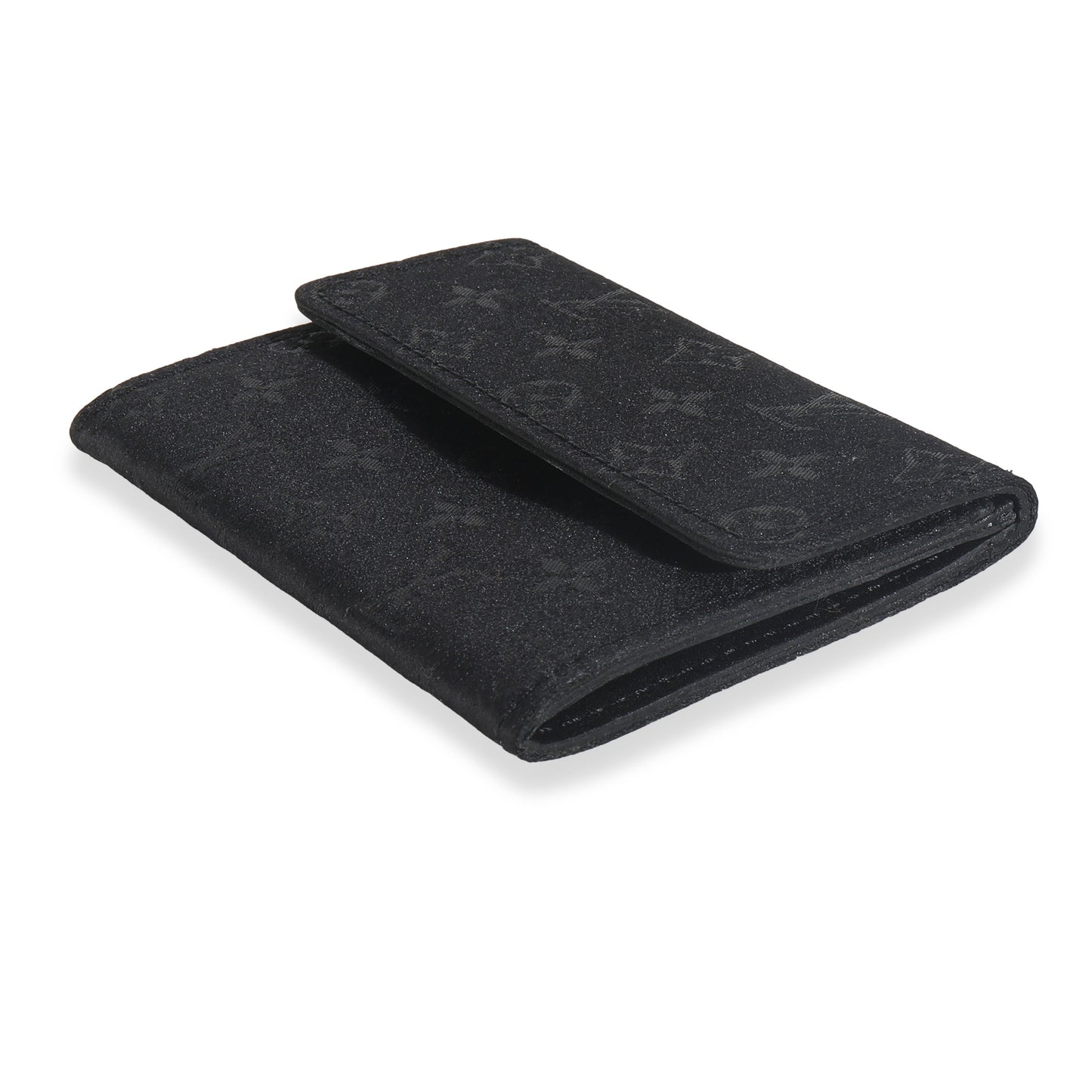 Louis Vuitton Black Metallic Monogram Satin Porte Monnaie