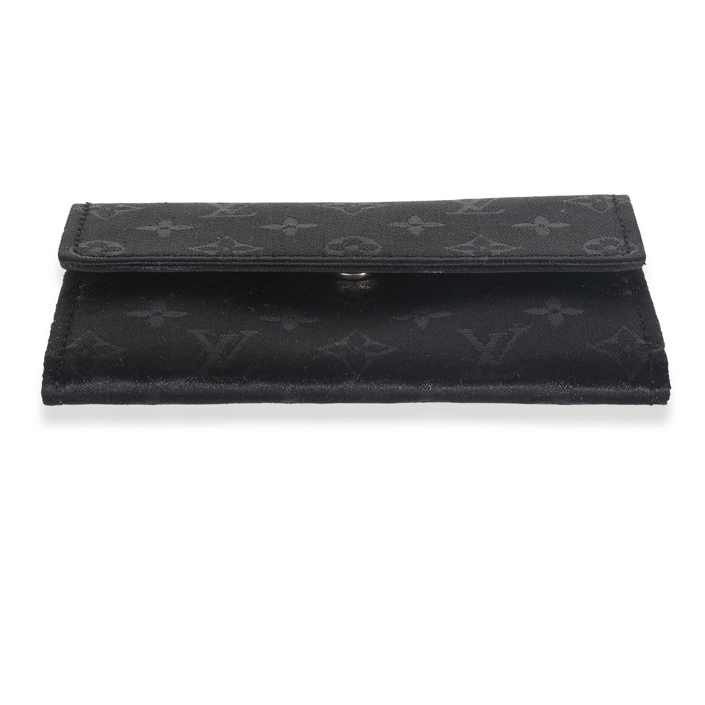 Louis Vuitton Black Metallic Monogram Satin Porte Monnaie
