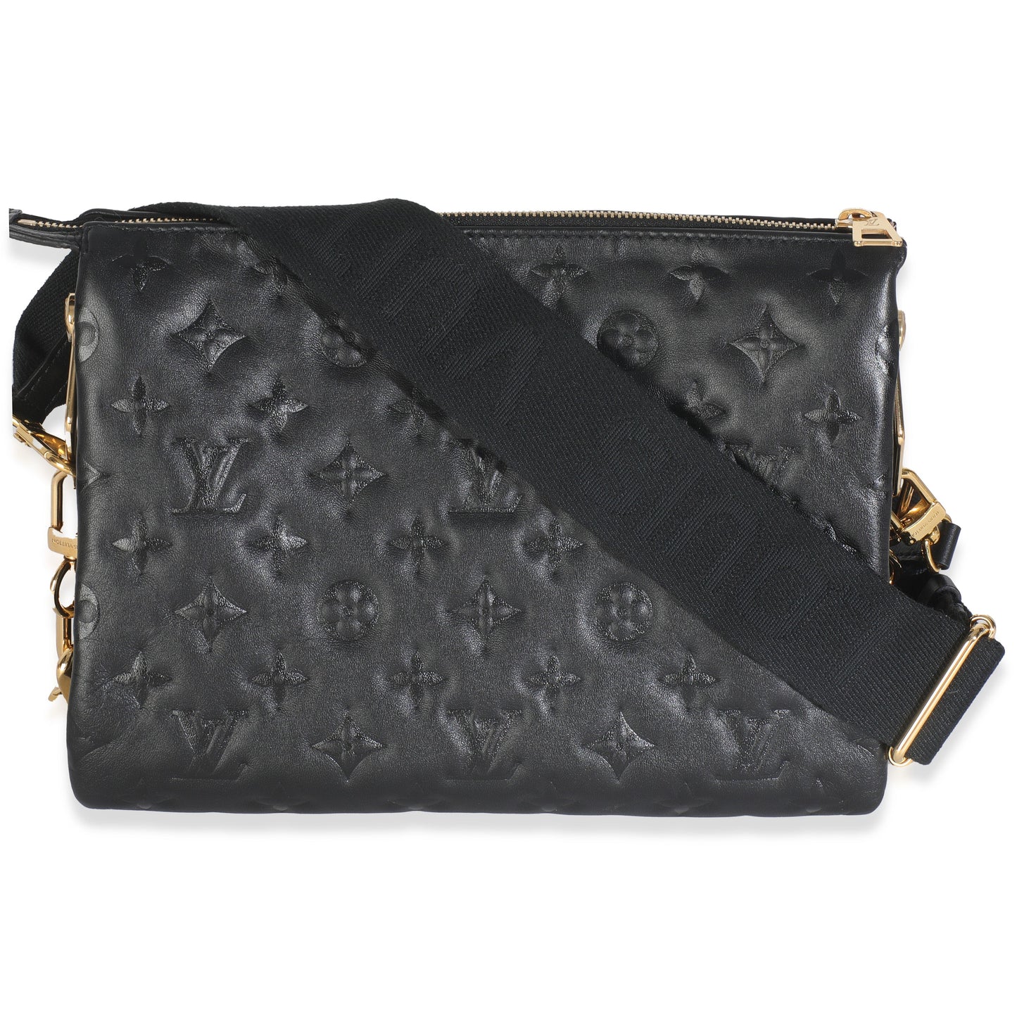 Louis Vuitton Black Monogram Embossed Lambskin Coussin PM