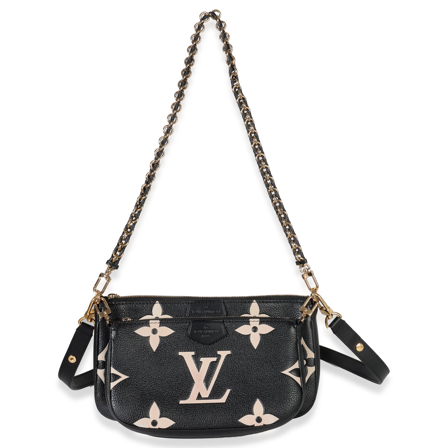 Louis Vuitton Black Beige Giant Monogram Empreinte Multi Pochette Accessories