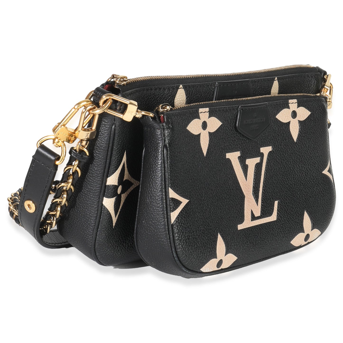 Louis Vuitton Black Beige Giant Monogram Empreinte Multi Pochette Accessories