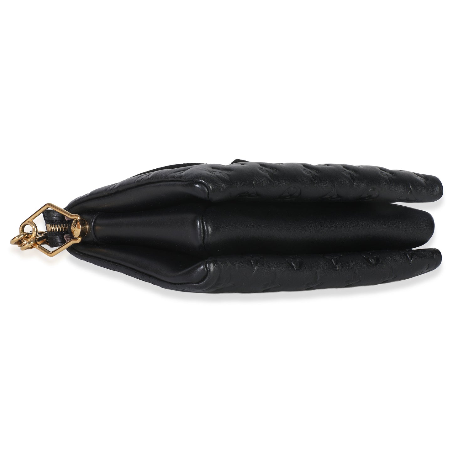 Louis Vuitton Black Monogram Embossed Lambskin Coussin PM