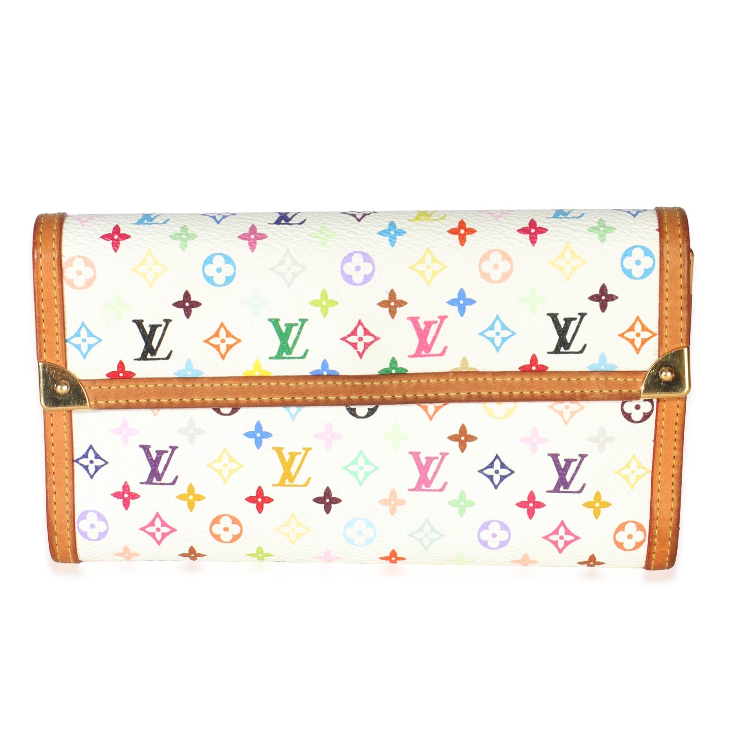 Louis Vuitton White Multicolor Canvas International Wallet