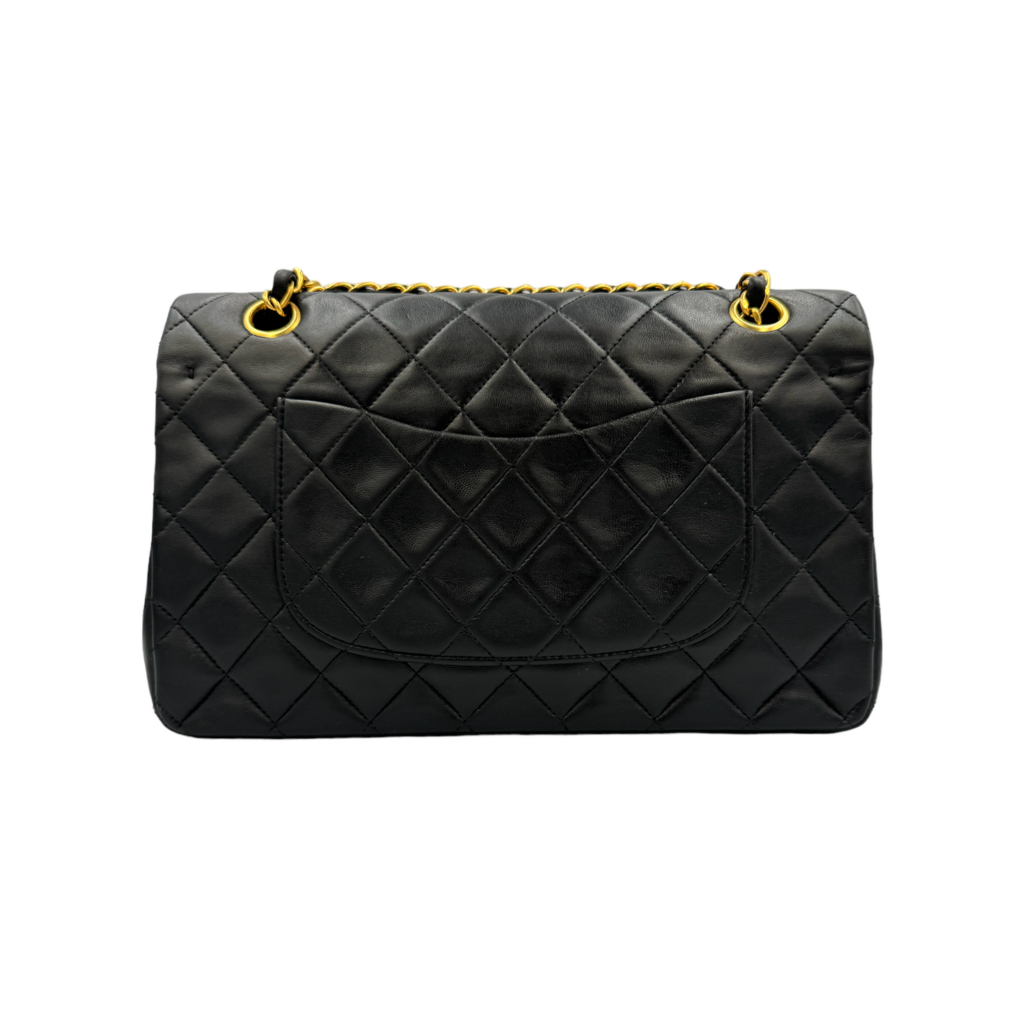 Luxury Chanel Classic Double Flap Medium Black Lambskin Gold