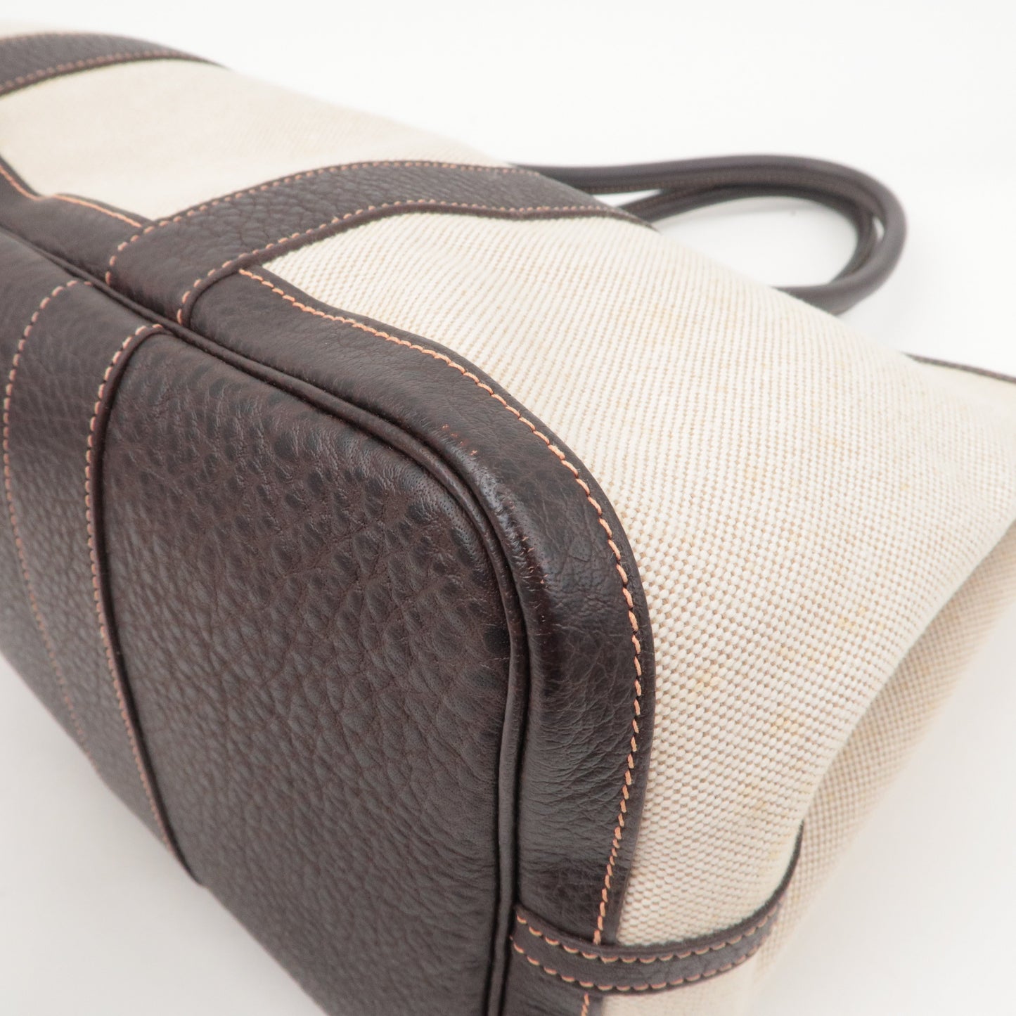 Luxury Hermes Garden Party Toile Ash Leather PM 髫ｨ繝ｻ・ｽ・｡ I  Stamped Beige