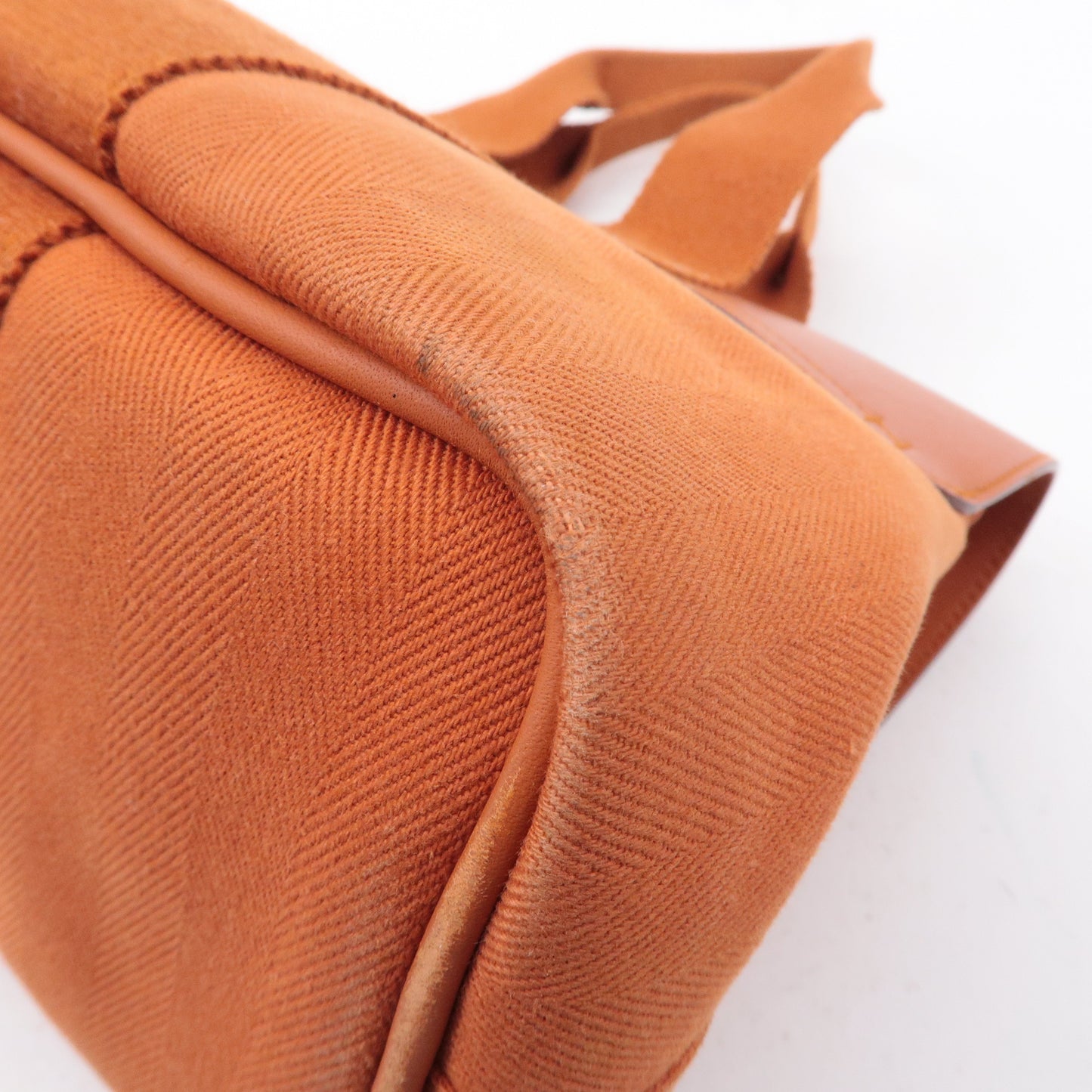 Luxury Hermes Toile Chevrons Leather Valparaiso PM Bag I Stamp Orange