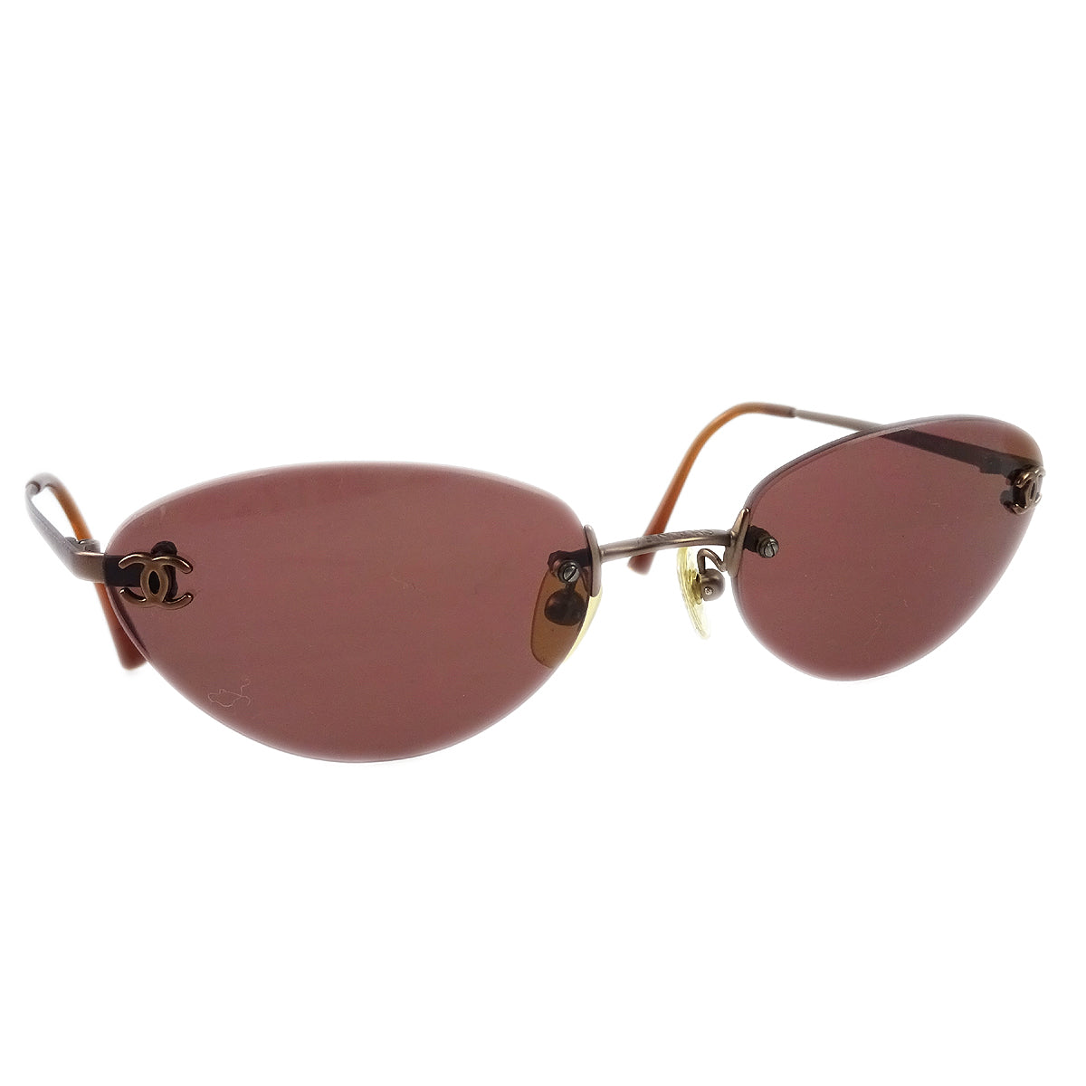Chanel Sunglasses Eyewear Brown Small New