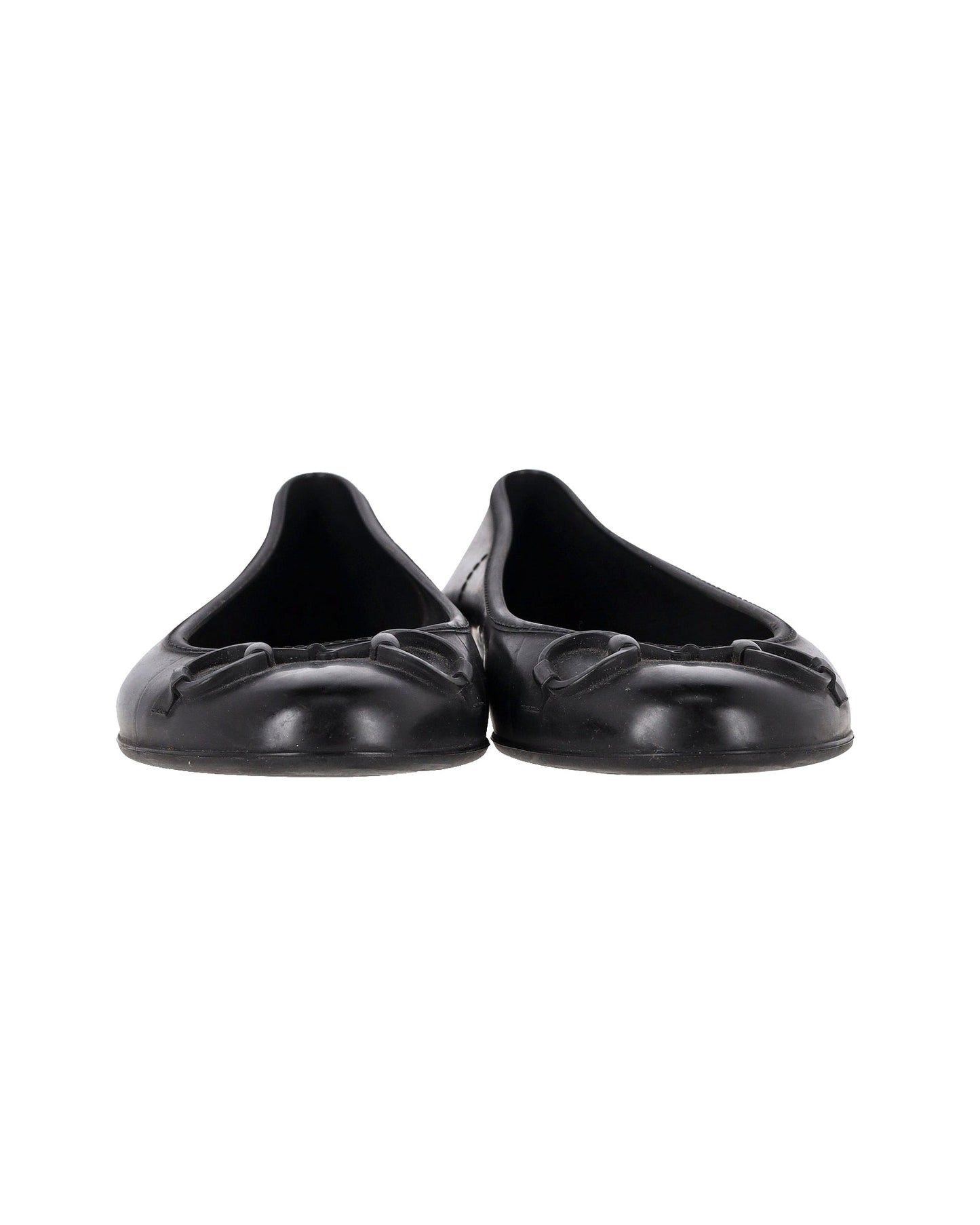 Luxury Gucci Trending 2025 Ballerina Flats in Black Rubber