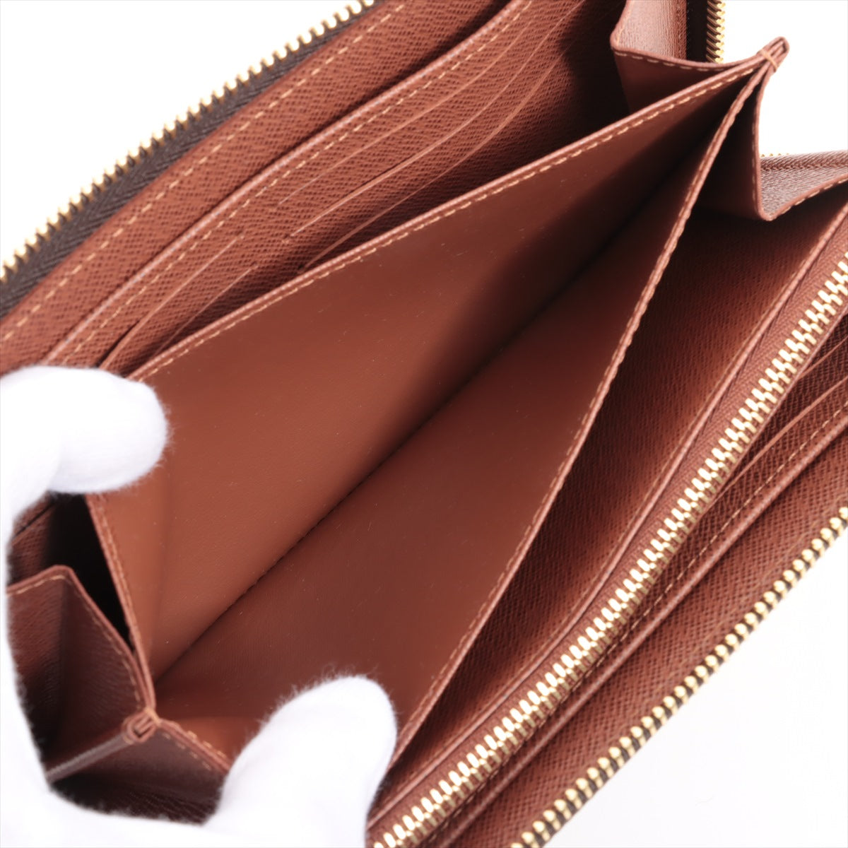 Louis Vuitton Monogram  Wallet M42616 Brown Round Zip Wallet