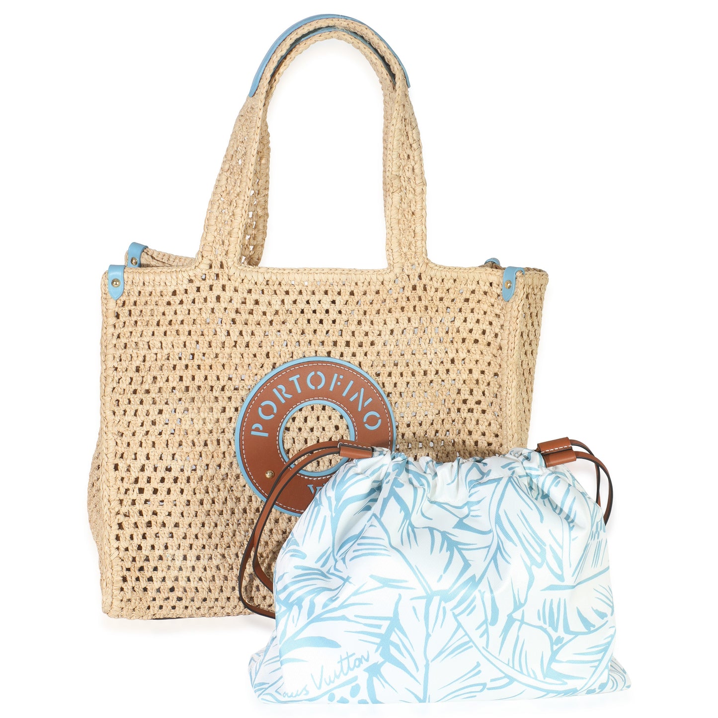 Louis Vuitton Natural Raffia Calfskin Portofino OnTheGo MM