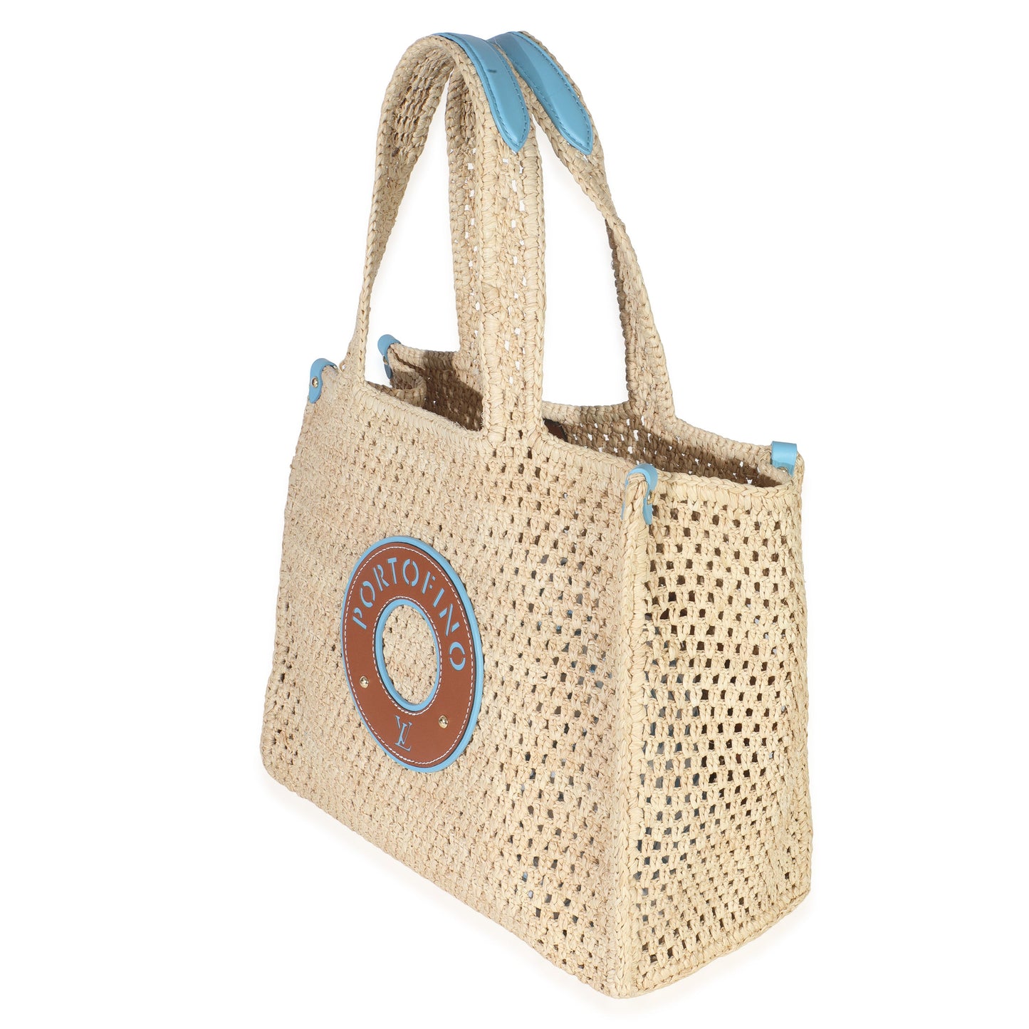 Louis Vuitton Natural Raffia Calfskin Portofino OnTheGo MM