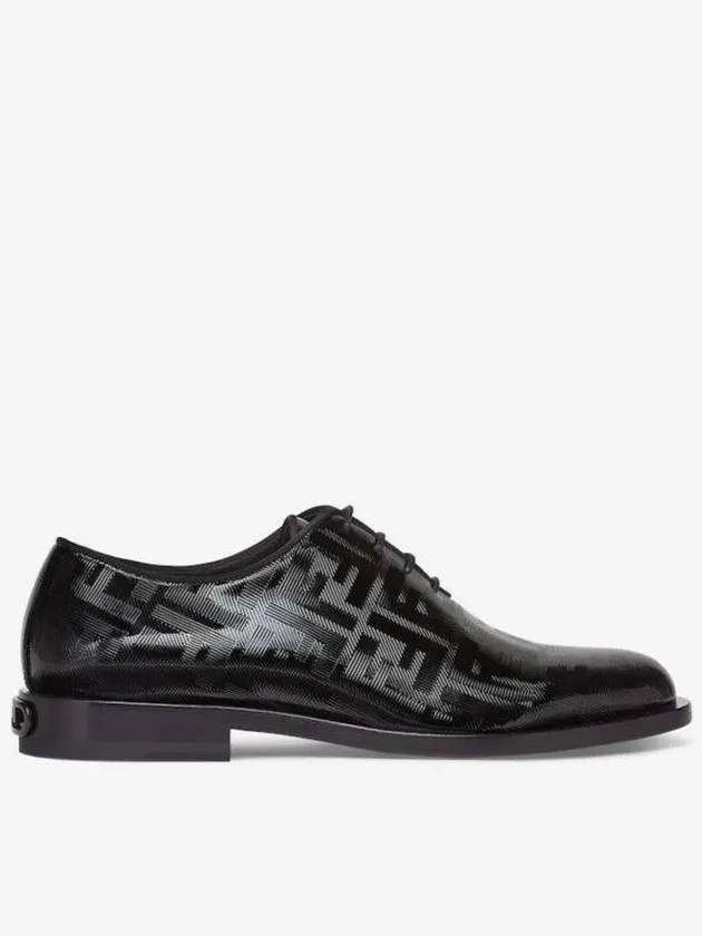 Luxury Fendi Patent Leather Lace Up Derby Black
