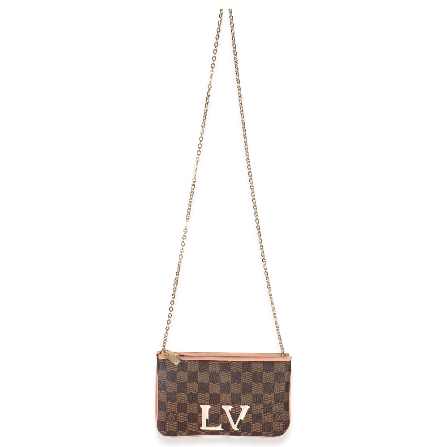 Louis Vuitton Damier Ebene Canvas Double Zip Pochette