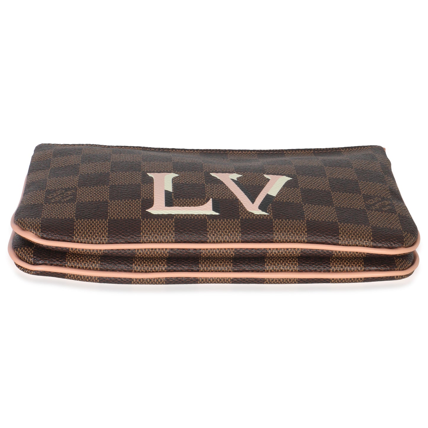 Louis Vuitton Damier Ebene Canvas Double Zip Pochette