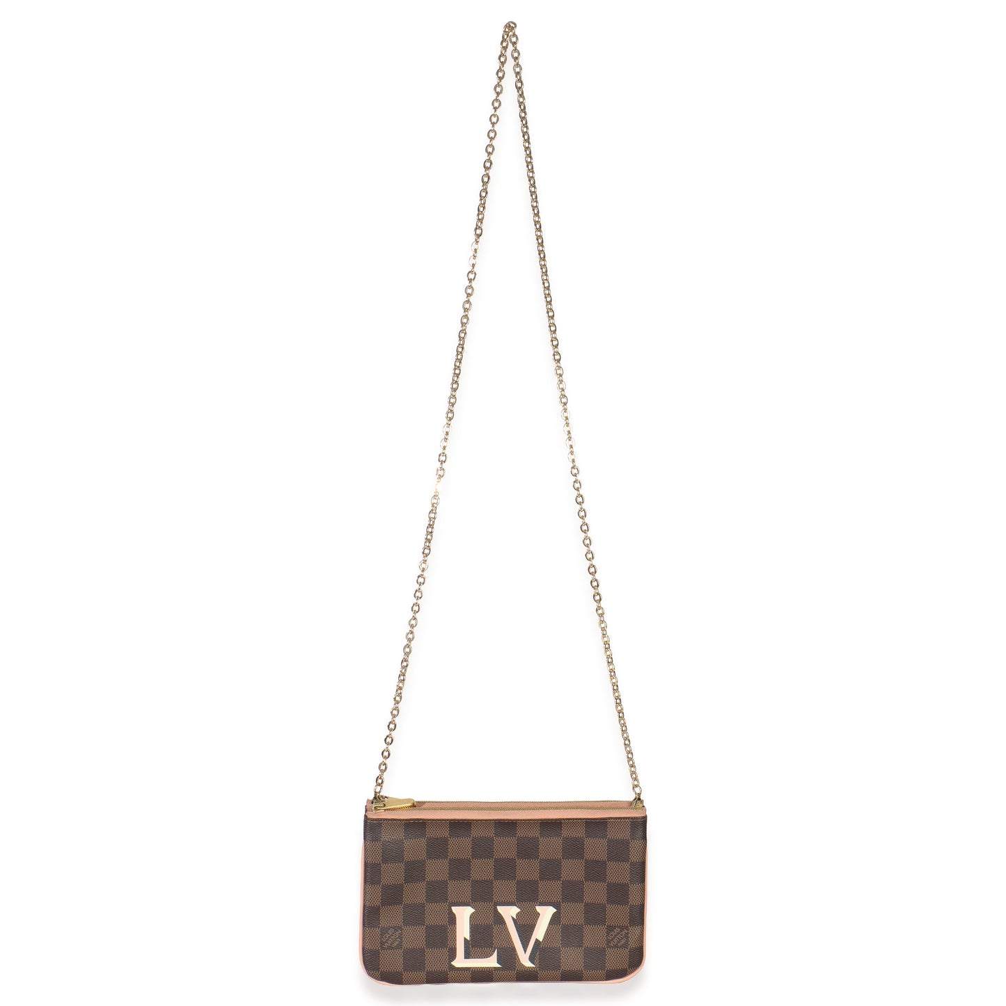 Louis Vuitton Damier Ebene Canvas Double Zip Pochette