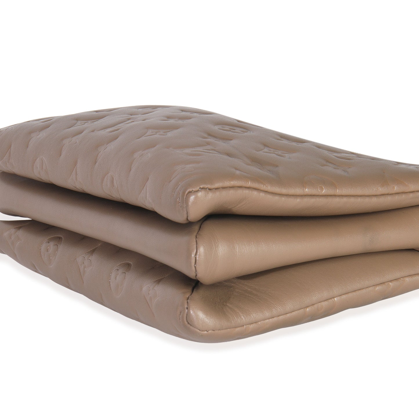 Louis Vuitton Taupe Monogram Embossed Lambskin Coussin PM