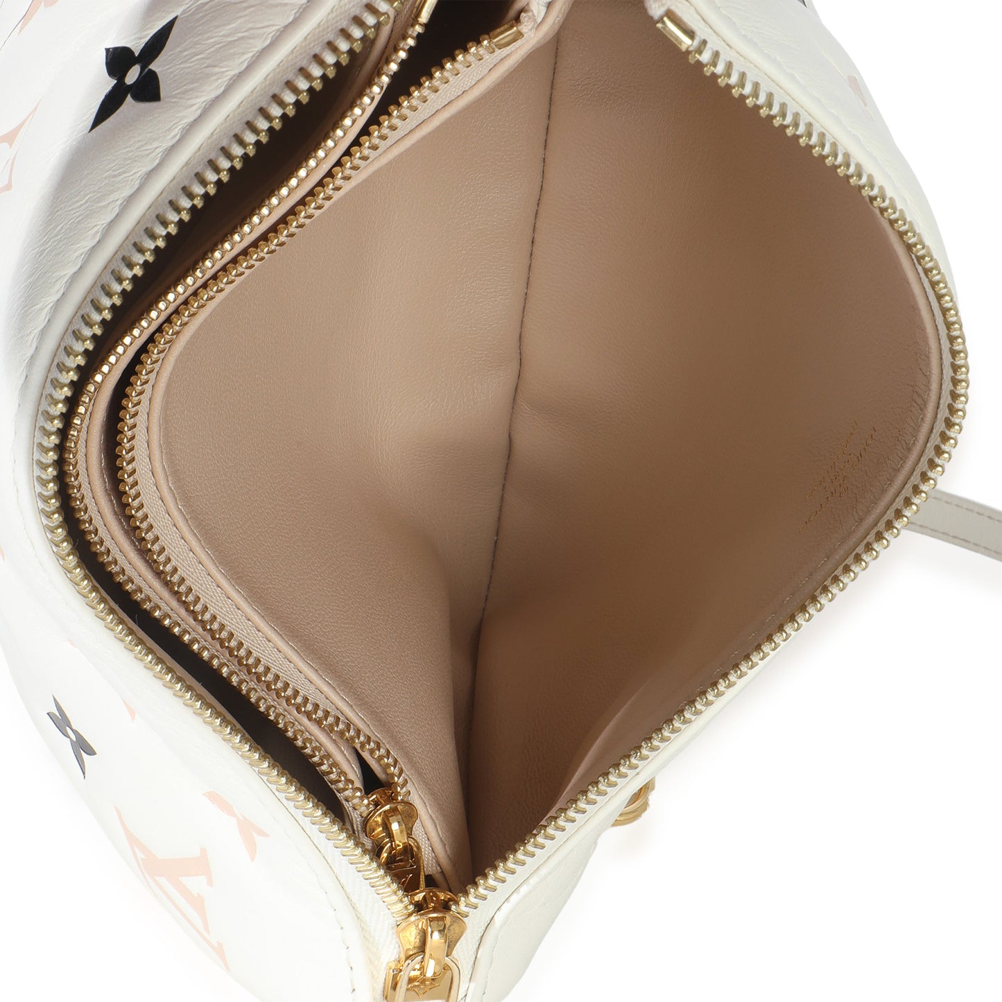 Louis Vuitton Beige Lambskin Embossed Monogram Tricolor By The Pool Coussin BB