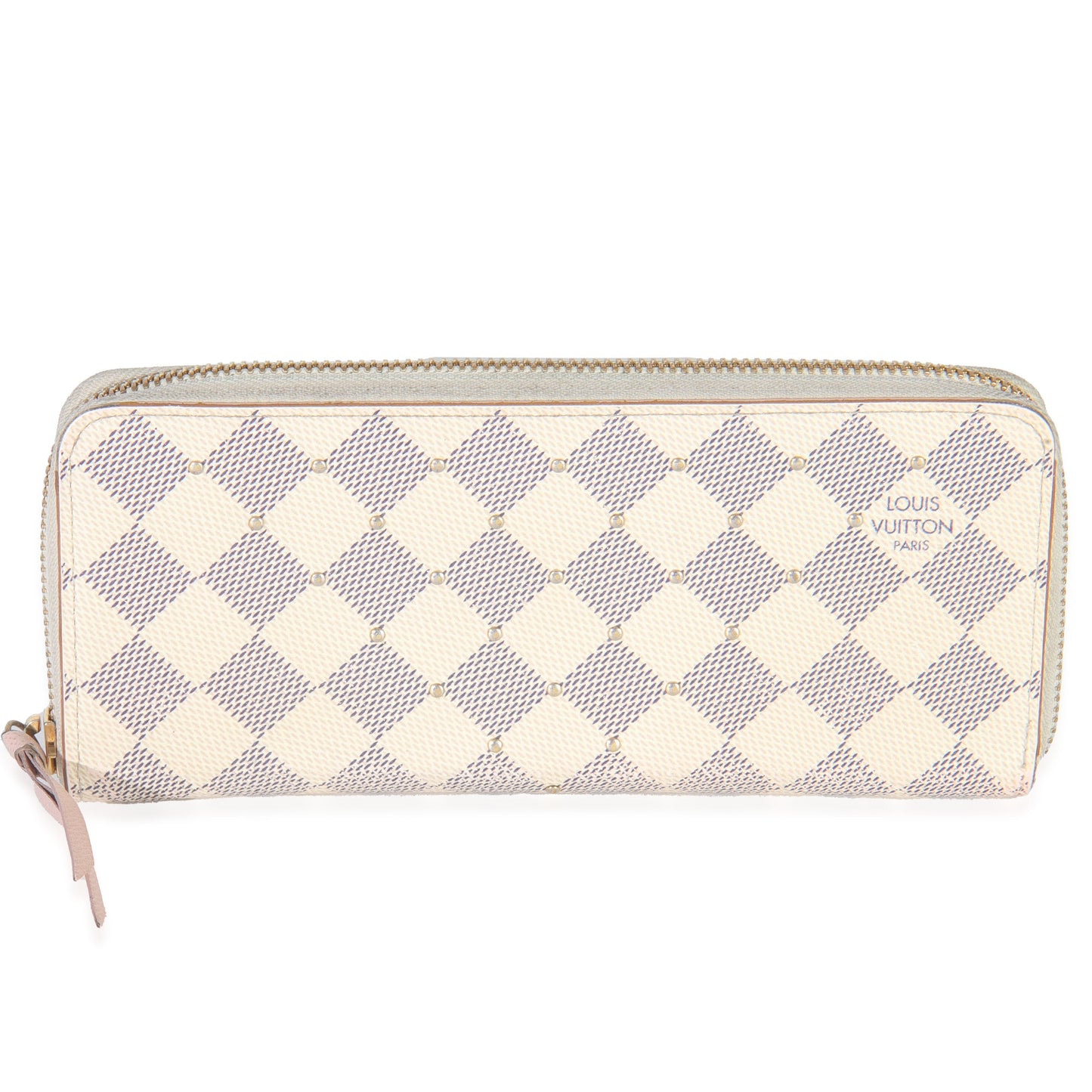 Louis Vuitton Studded Damier Azur Canvas Clemence Wallet