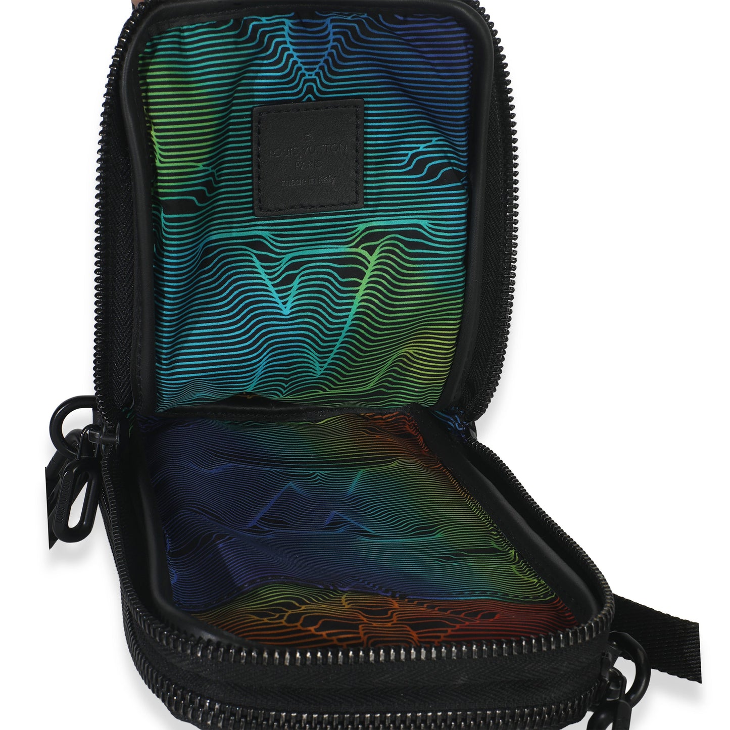 Louis Vuitton Black Nylon Monogram 2054 Double Phone Pouch