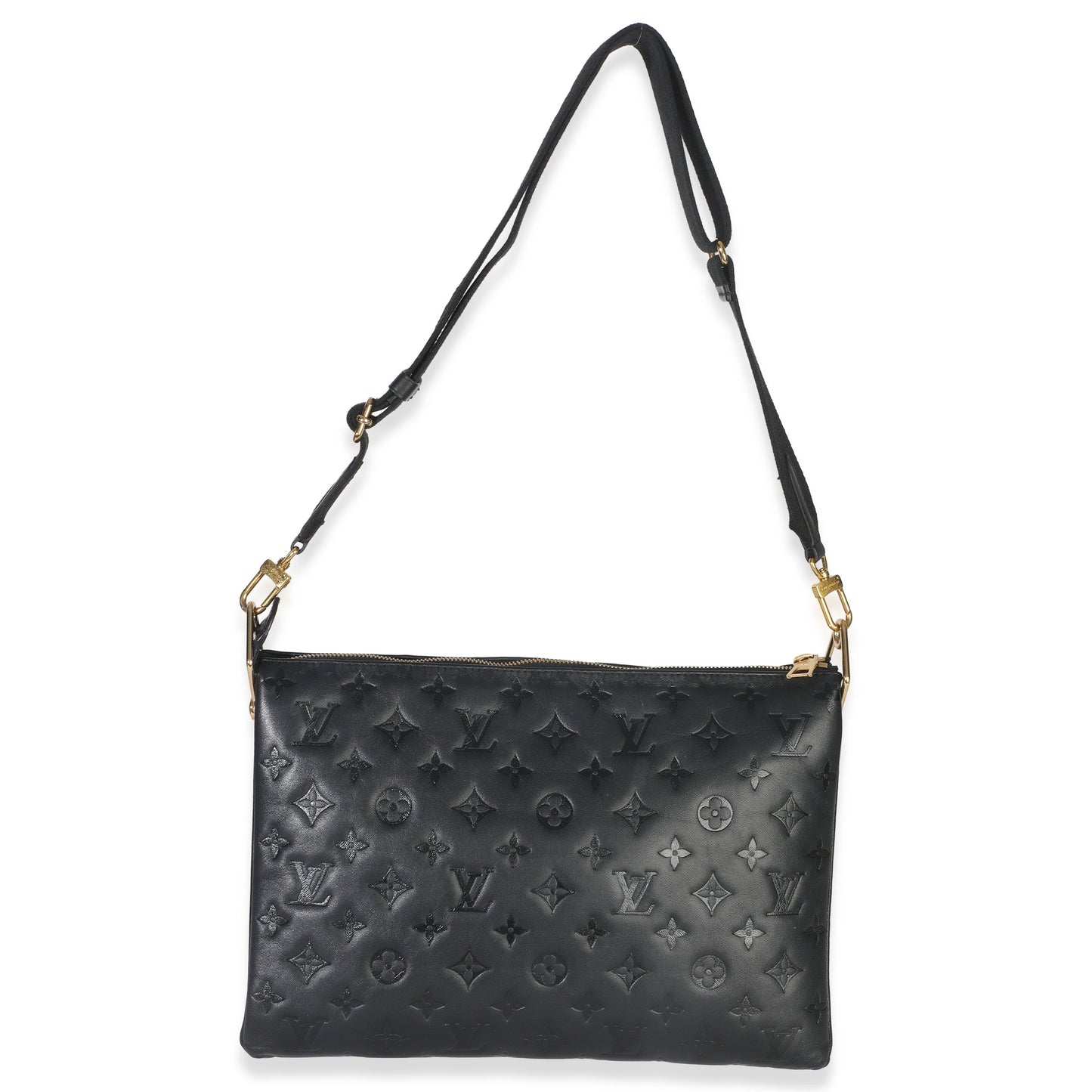 Louis Vuitton Black Monogram Embossed Lambskin Coussin MM