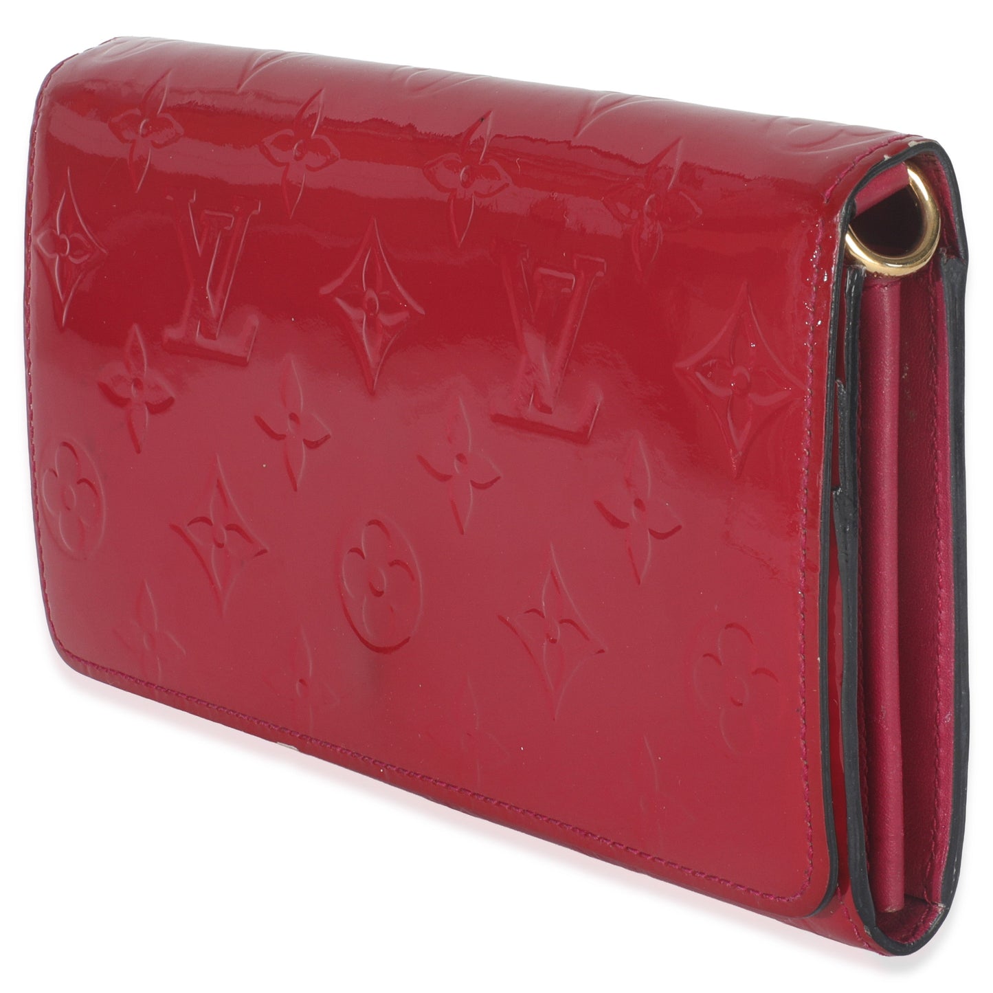 Louis Vuitton Rose Pop Monogram Vernis Sarah Chain Wallet