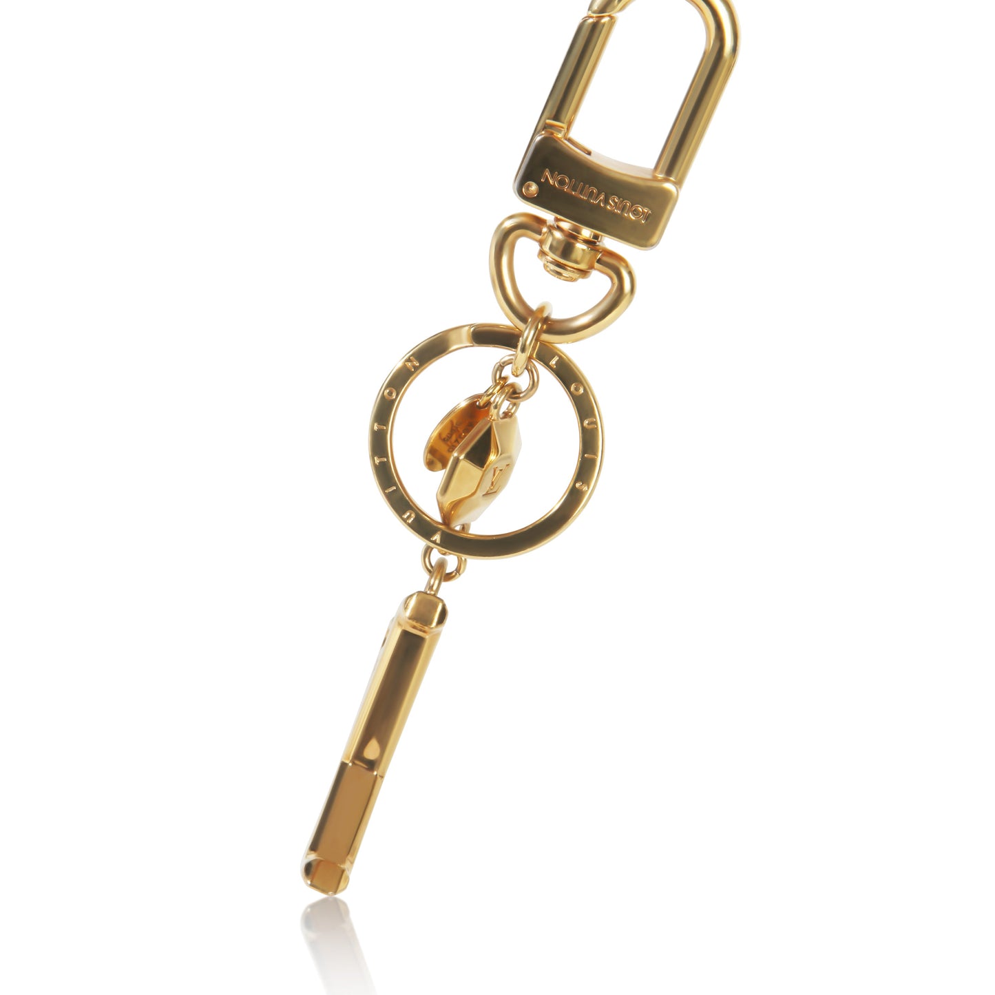 Louis Vuitton Gold Metal LV Facettes Bag Charm Key Holder