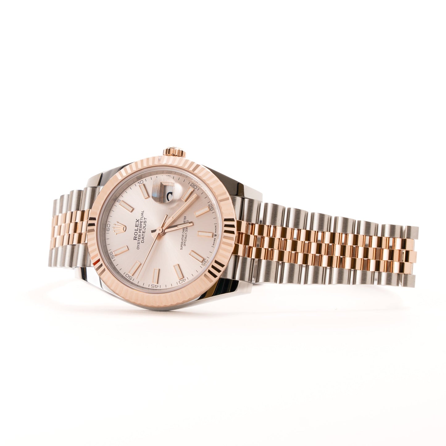 Rolex Datejust 41 Oyster Steel And Everose Gold Sundust Dial Jubilee Bracelet Model 126331-0010