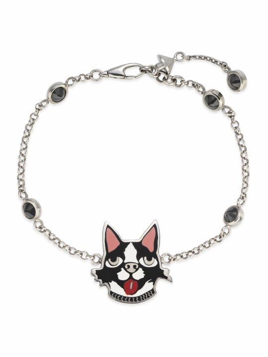 Luxury Gucci Trending 2025 Bosco Dog Bracelet with Crystals in Sterling Silver