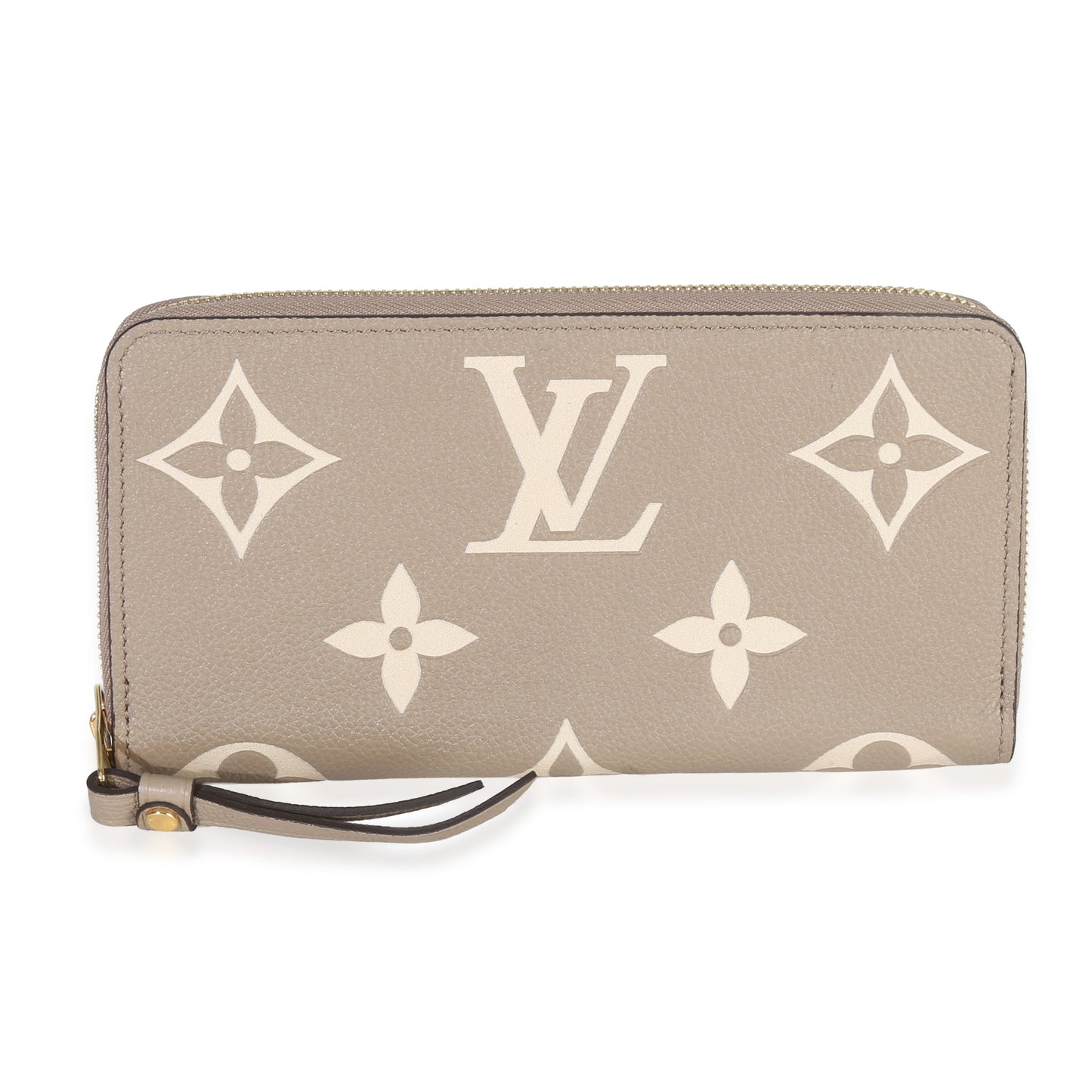 Louis Vuitton Tourterelle Creme Giant Monogram Empreinte Zippy Wallet