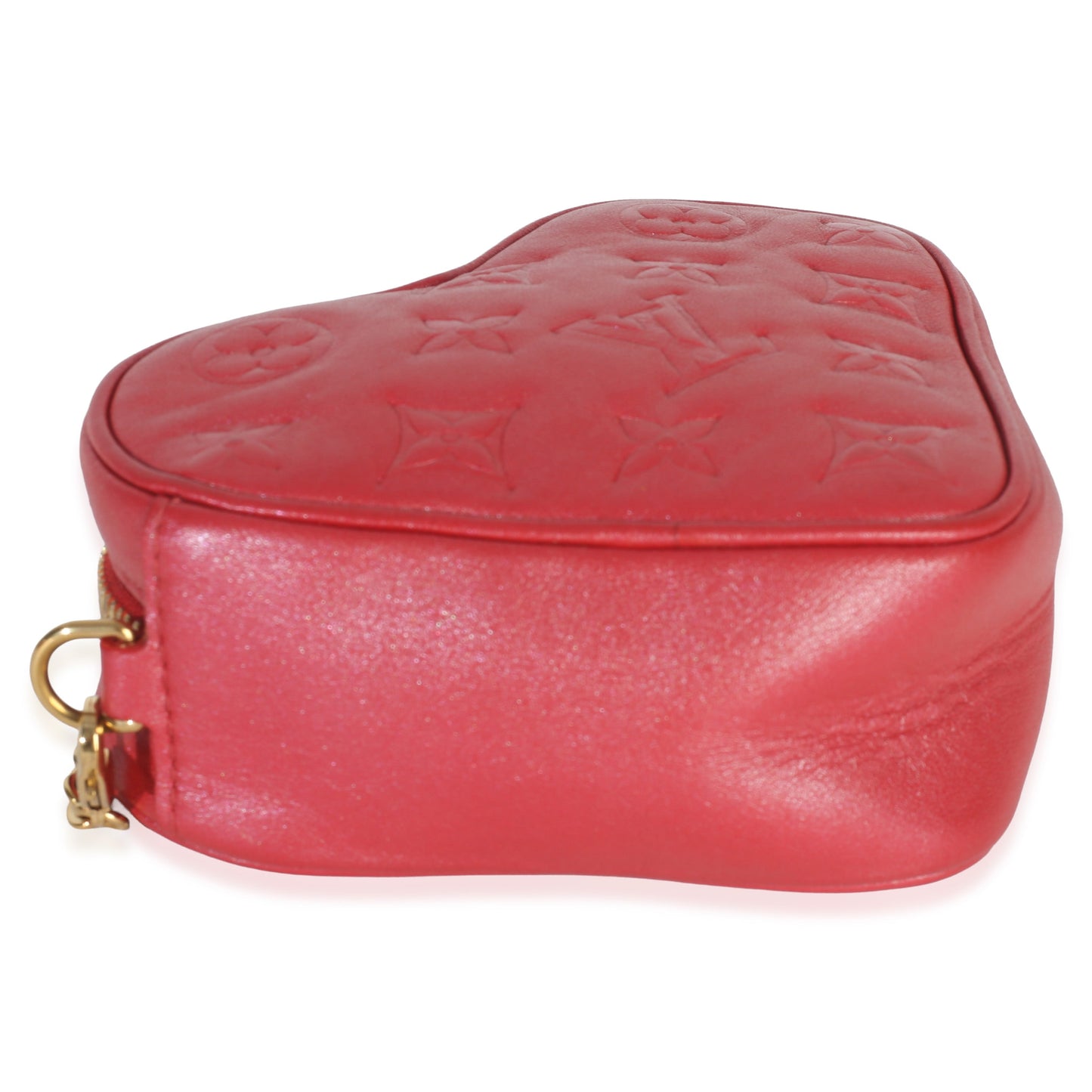 Louis Vuitton Red Monogram Lambskin Embossed Sac Coeur Heart On Chain Bag