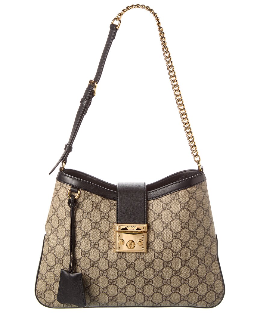 Luxury Gucci Trending 2025 Padlock Medium GG Supreme Canvas & Leather Shoulder Bag