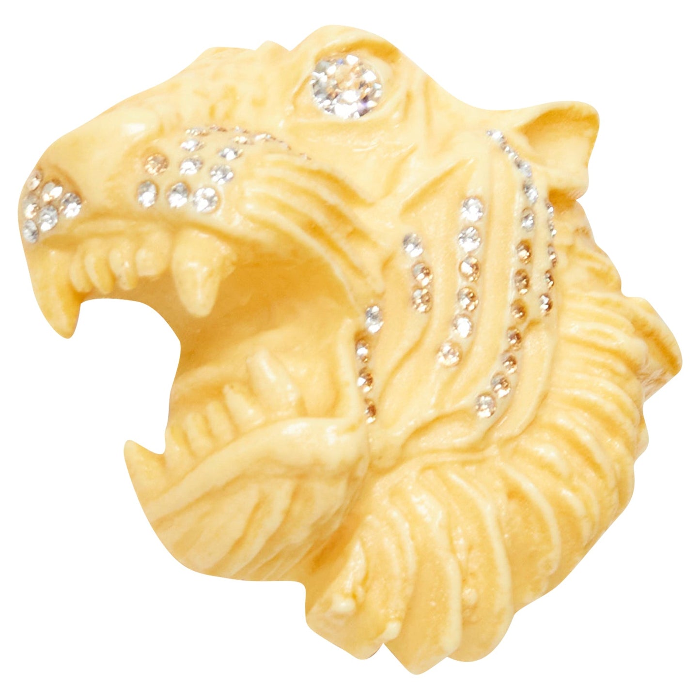 Gucci Alessandro Michele resin crystal Tiger head brooch