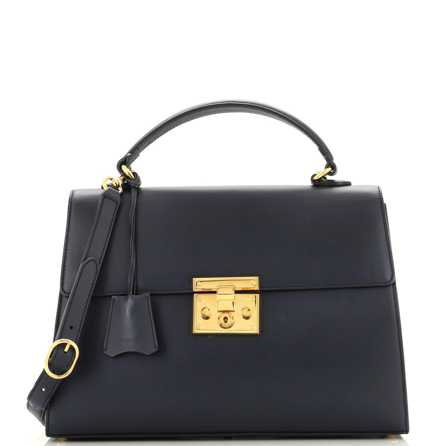 Luxury Gucci Trending 2025 Padlock Top Handle Bag Leather Medium