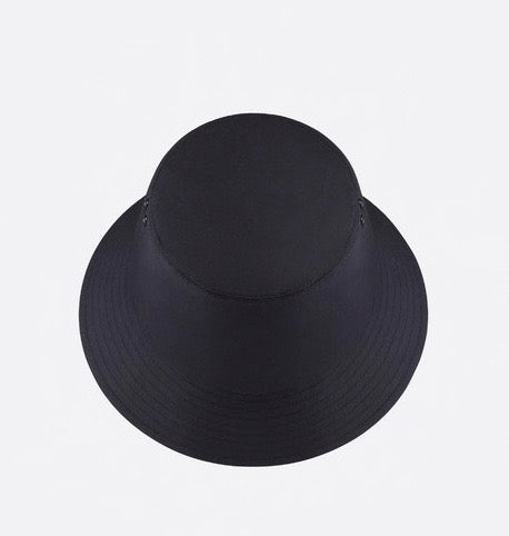 DIOR TEDDY D CD OBLIQUE BLACK SMALL-BRIM BUCKET HAT SIZE 58
