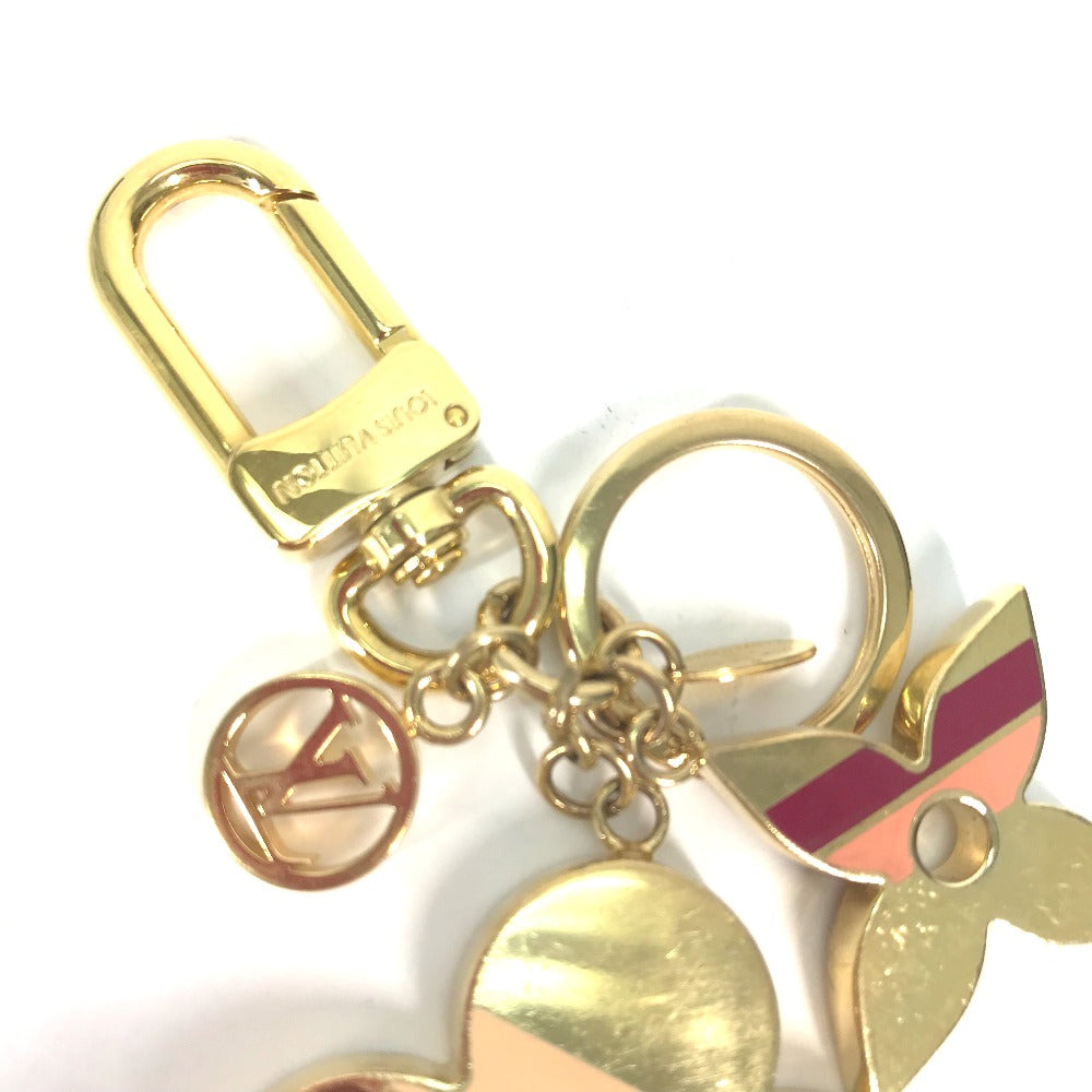 LOUIS VUITTON key ring M78611 metal gold Monogram flower Stripes Hours