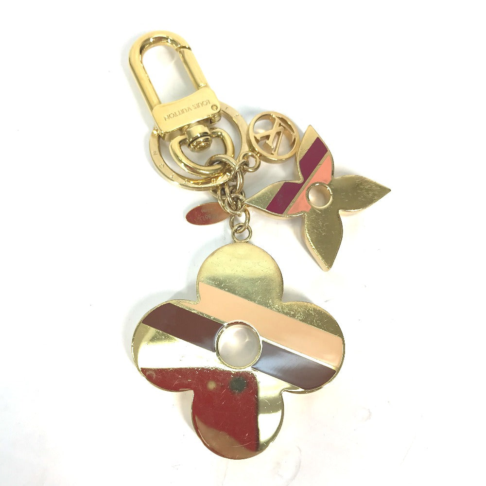 LOUIS VUITTON key ring M78611 metal gold Monogram flower Stripes Hours