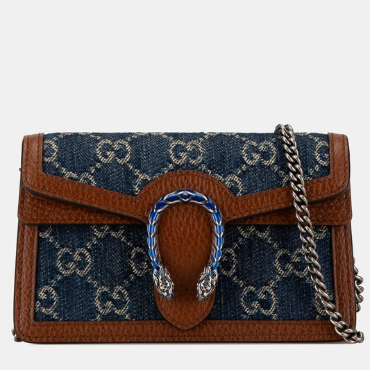 Luxury Gucci Trending 2025 Super Mini GG Denim Dionysus Crossbody