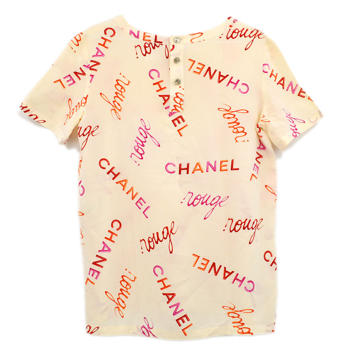 Luxury Chanel 1996 Spring logo-print silk T-shirt #40